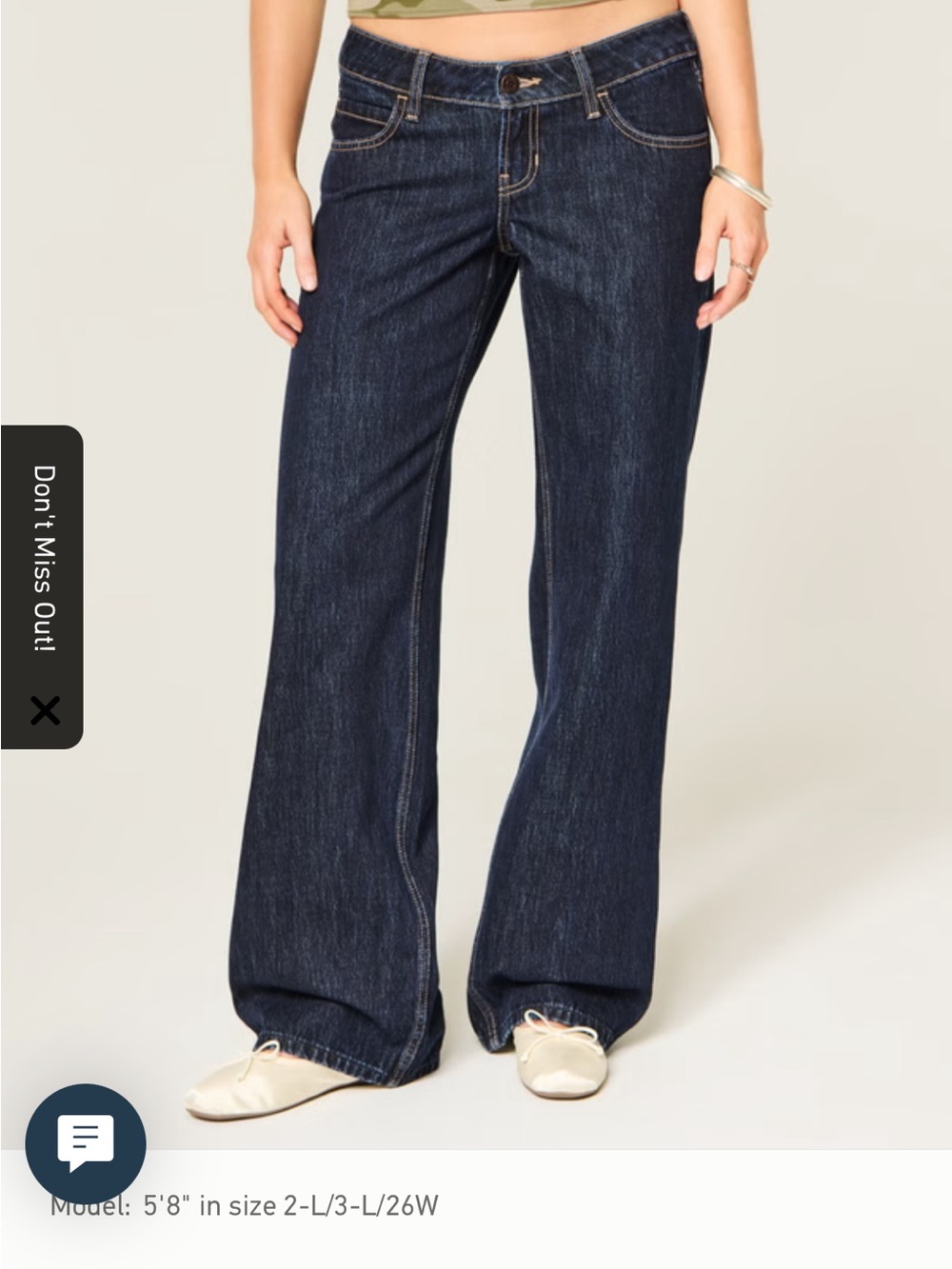 BRAND NEW: Hollister Ultra Low Rise Baggy Jeans in Navy Blue